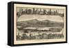 1880, Towanda Bird's Eye View, Pennsylvania, United States-null-Framed Stretched Canvas