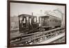 1880s Men on Board Elevated Locomotive and Passenger Car on East 42nd Street Grand Union Hotel-null-Framed Photographic Print