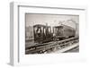 1880s Men on Board Elevated Locomotive and Passenger Car on East 42nd Street Grand Union Hotel-null-Framed Photographic Print