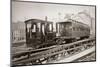 1880s Men on Board Elevated Locomotive and Passenger Car on East 42nd Street Grand Union Hotel-null-Mounted Photographic Print