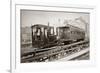 1880s Men on Board Elevated Locomotive and Passenger Car on East 42nd Street Grand Union Hotel-null-Framed Photographic Print