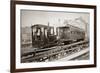 1880s Men on Board Elevated Locomotive and Passenger Car on East 42nd Street Grand Union Hotel-null-Framed Photographic Print