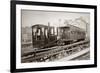 1880s Men on Board Elevated Locomotive and Passenger Car on East 42nd Street Grand Union Hotel-null-Framed Photographic Print