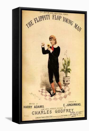 1880s UK The Flippity Flop Young Man Sheet Music Cover-null-Framed Stretched Canvas