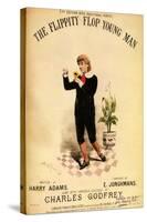 1880s UK The Flippity Flop Young Man Sheet Music Cover-null-Stretched Canvas