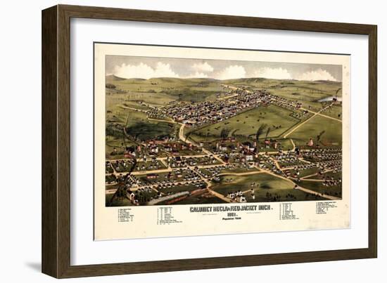 1881, Calumet - Hecla - Red Jacket Bird's Eye View, Michigan, United States-null-Framed Giclee Print