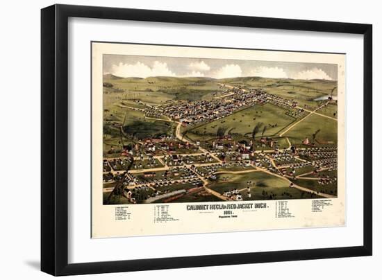 1881, Calumet - Hecla - Red Jacket Bird's Eye View, Michigan, United States-null-Framed Giclee Print