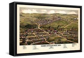 1881, Calumet - Hecla - Red Jacket Bird's Eye View, Michigan, United States-null-Framed Stretched Canvas