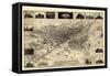 1881, Denver Bird's Eye View, Colorado, United States-null-Framed Stretched Canvas