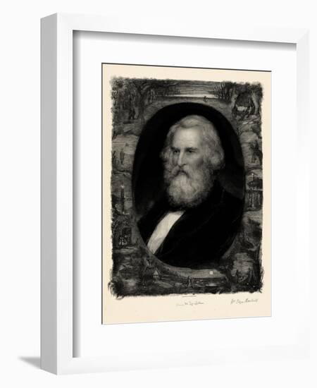 1881, Henry Wadsworth Longfellow Portrait-null-Framed Giclee Print