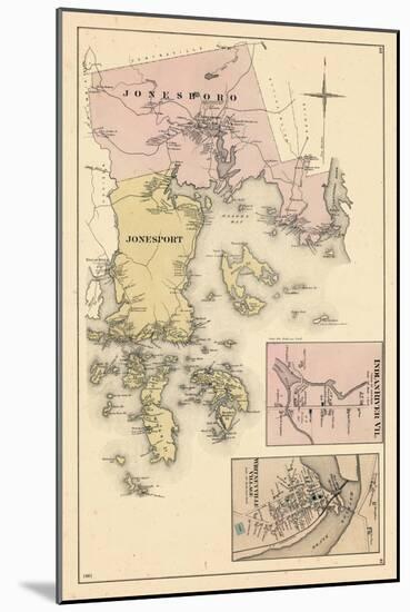 1881, Jonesboro, Jonesport, Indian River Village, Whitneyville Village, Maine, United States-null-Mounted Giclee Print