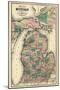 1881, Michigan State Map, Wisconsin, United States-null-Mounted Giclee Print