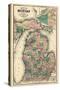 1881, Michigan State Map, Wisconsin, United States-null-Stretched Canvas