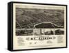 1881, Mt. Clemens Bird's Eye View, Michigan, United States-null-Framed Stretched Canvas