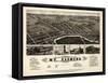 1881, Mt. Clemens Bird's Eye View, Michigan, United States-null-Framed Stretched Canvas