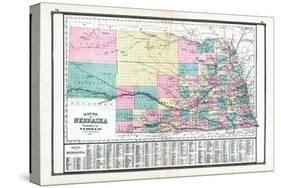 1881, Nebraska State Map, United States-null-Stretched Canvas