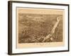 1881, Troy 1881 Bird's Eye View 23x39, New York, United States-null-Framed Giclee Print