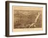 1881, Troy 1881 Bird's Eye View 23x39, New York, United States-null-Framed Giclee Print