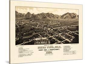 1882, Buena Vista Bird's Eye View, Colorado, United States-null-Stretched Canvas