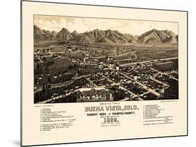 1882, Buena Vista Bird's Eye View, Colorado, United States-null-Mounted Giclee Print