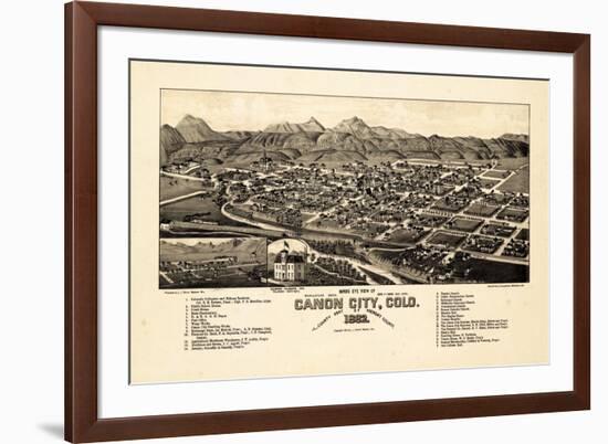 1882, Canon City Bird's Eye View, Colorado, United States-null-Framed Giclee Print