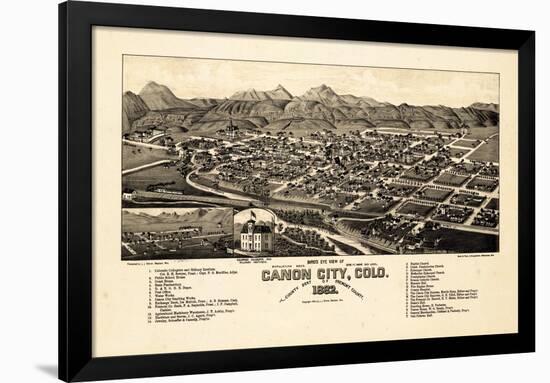 1882, Canon City Bird's Eye View, Colorado, United States-null-Framed Giclee Print