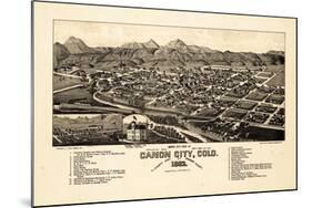 1882, Canon City Bird's Eye View, Colorado, United States-null-Mounted Giclee Print