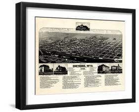 1882, Cheyenne 1882 Bird's Eye View, Wyoming, United States-null-Framed Giclee Print