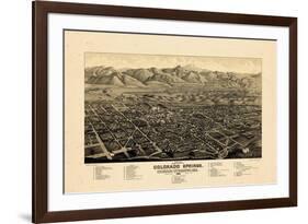 1882, Colorado Springs 1882c Bird's Eye View, Colorado, United States-null-Framed Giclee Print