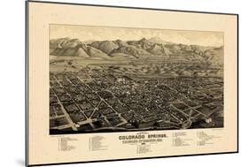 1882, Colorado Springs 1882c Bird's Eye View, Colorado, United States-null-Mounted Giclee Print