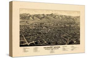 1882, Colorado Springs 1882c Bird's Eye View, Colorado, United States-null-Stretched Canvas