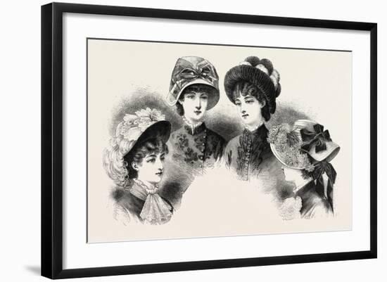 1882 Fashionable Hats, Fashion-null-Framed Giclee Print