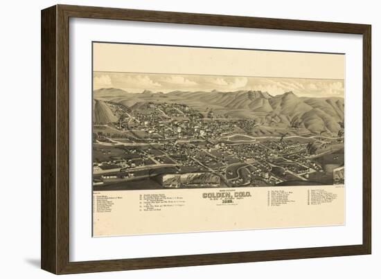 1882, Golden Bird's Eye View, Colorado, United States-null-Framed Giclee Print