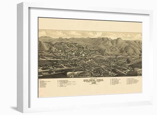 1882, Golden Bird's Eye View, Colorado, United States-null-Framed Giclee Print