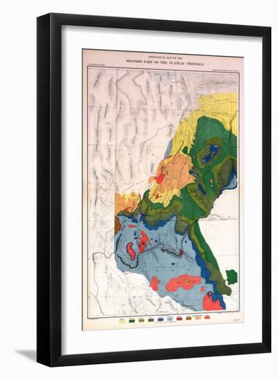 1882, Grand Canyon - Sheet II - Western Part of the Plateau Province, Arizona, United States-null-Framed Premium Giclee Print