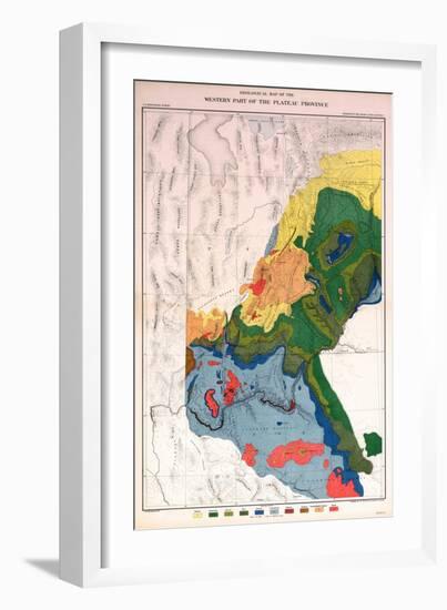 1882, Grand Canyon - Sheet II - Western Part of the Plateau Province, Arizona, United States-null-Framed Giclee Print