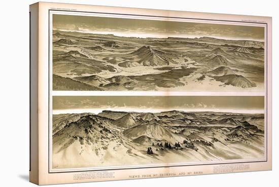 1882, Grand Canyon - Sheet X - Views from Mt. Trumbull and Mt. Emma, Arizona, United States-null-Stretched Canvas