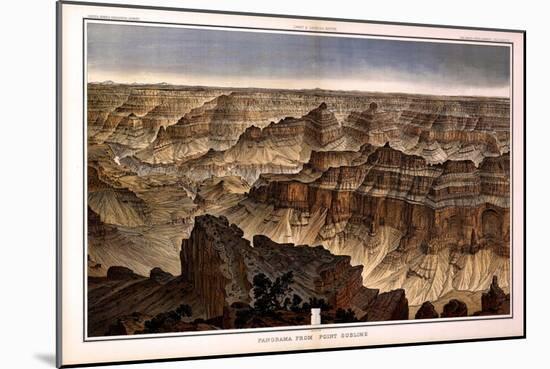 1882, Grand Canyon - Sheet XVI - Panorama from Point Sublime, Arizona, United States-null-Mounted Giclee Print