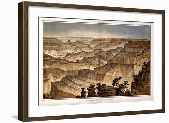 1882, Grand Canyon - Sheet XVII - Panorama from Point Sublime, Arizona, United States-null-Framed Giclee Print