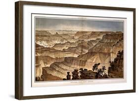 1882, Grand Canyon - Sheet XVII - Panorama from Point Sublime, Arizona, United States-null-Framed Giclee Print