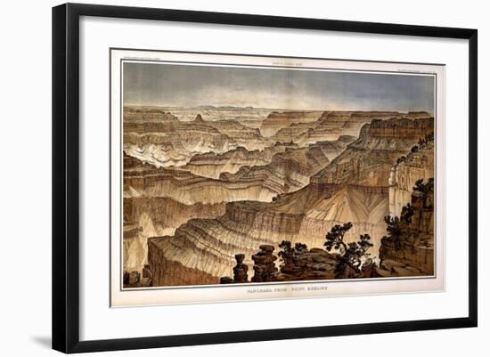 1882, Grand Canyon - Sheet XVII - Panorama from Point Sublime, Arizona, United States-null-Framed Giclee Print