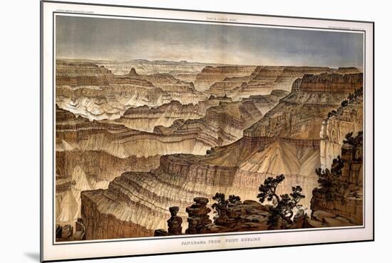 1882, Grand Canyon - Sheet XVII - Panorama from Point Sublime, Arizona, United States-null-Mounted Giclee Print