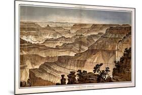 1882, Grand Canyon - Sheet XVII - Panorama from Point Sublime, Arizona, United States-null-Mounted Giclee Print