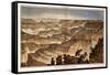 1882, Grand Canyon - Sheet XVII - Panorama from Point Sublime, Arizona, United States-null-Framed Stretched Canvas
