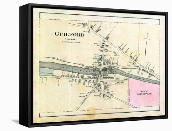 1882, Guilford Village, Maine, United States-null-Framed Stretched Canvas