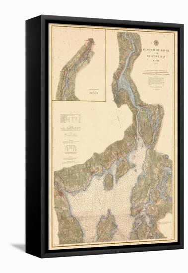 1882, Penobscot River, Belfast Bay Chart 1882, Maine, United States-null-Framed Stretched Canvas