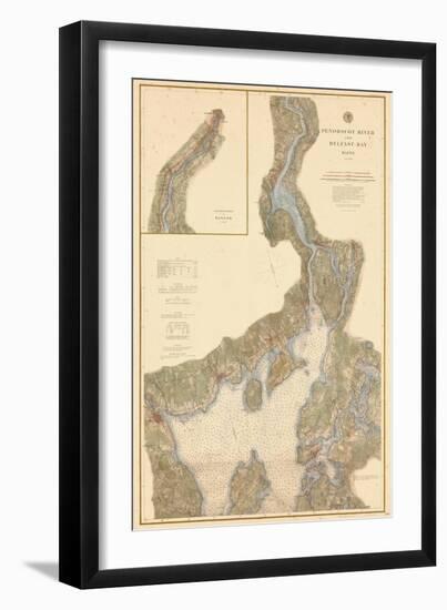 1882, Penobscot River, Belfast Bay Chart 1882, Maine, United States-null-Framed Giclee Print