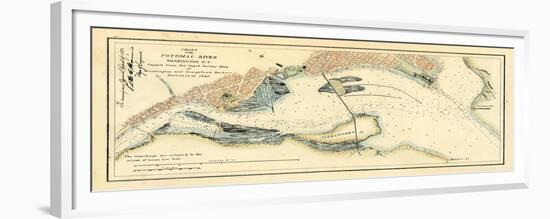 1882, Potomac River Chart Washington DC to Georgetown Harbor, District of Columbia, United Sta-null-Framed Premium Giclee Print