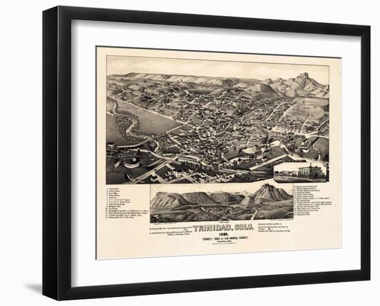 1882, Trinidad Bird's Eye View, Colorado, United States-null-Framed Giclee Print