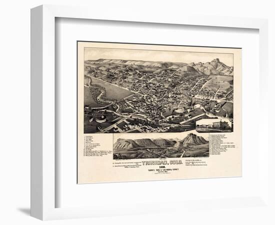 1882, Trinidad Bird's Eye View, Colorado, United States-null-Framed Giclee Print